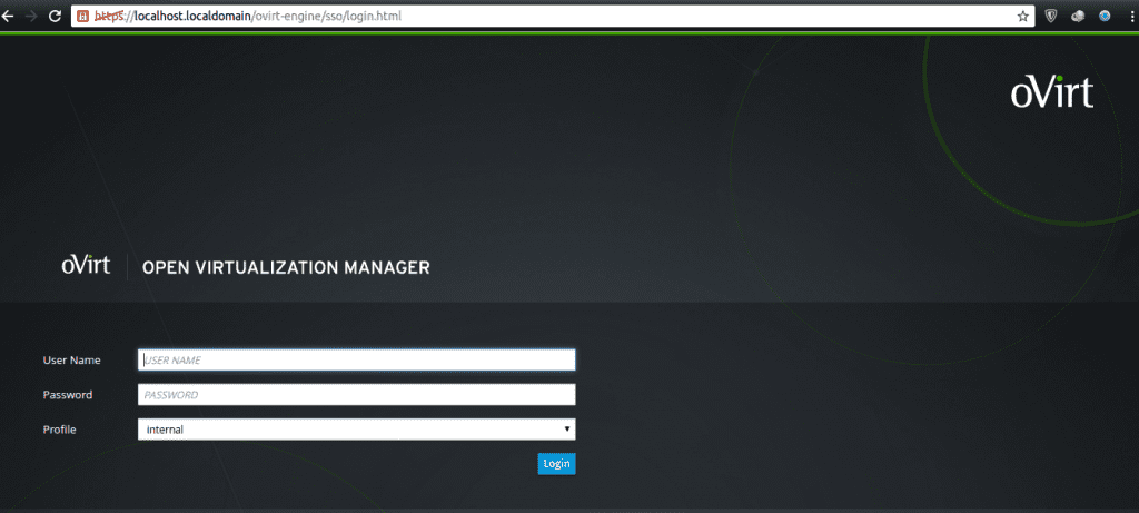 Login Portal oVirt